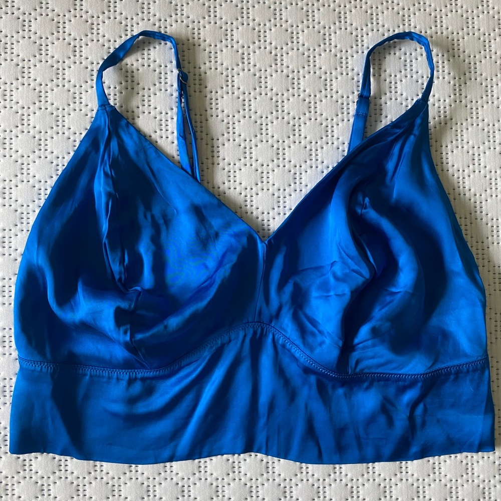 Aerie Blue Seamless Bralette with Adjustable Straps